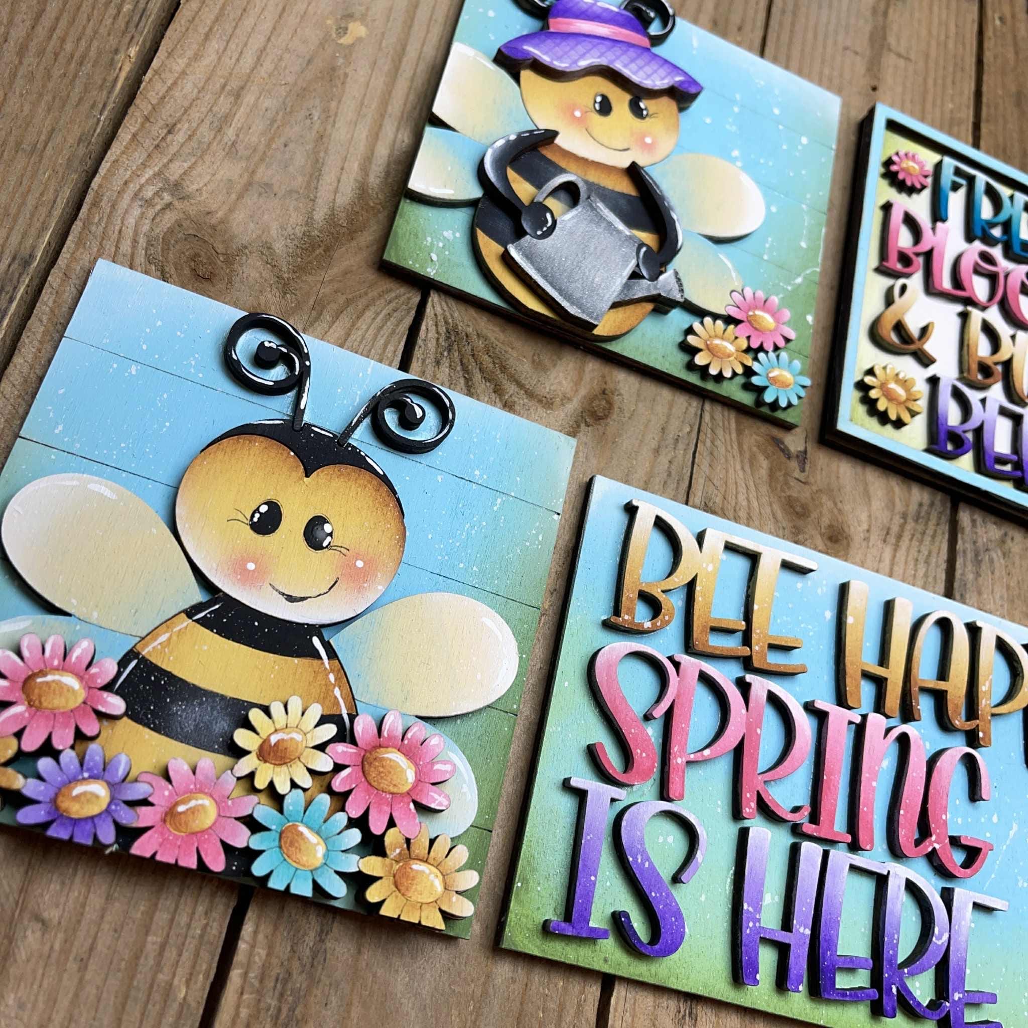 Bee Spring Interchangeable Leaning Sign File SVG, Glowforge Farm ...