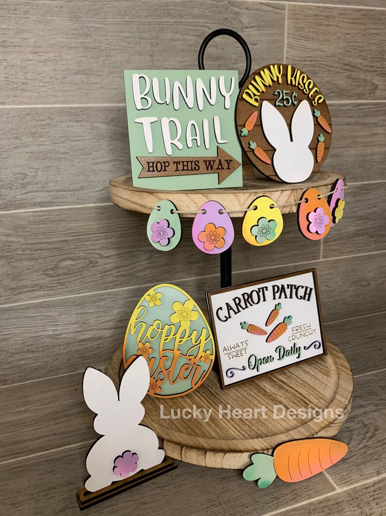 Download Easter Tiered Tray File SVG Bunny Tier Tray Glowforge | Etsy