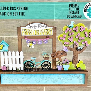 Titolare Box Spring Flower Aggiungi su File SVG, Glowforge, LuckyHeartDesignsCo