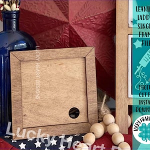 Arquivo de quadro único inclinado SVG, Glowforge, LuckyHeartDesignsCo