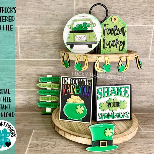 St. Patrick's Day Tiered Tray File SVG Lucky Tier | Etsy