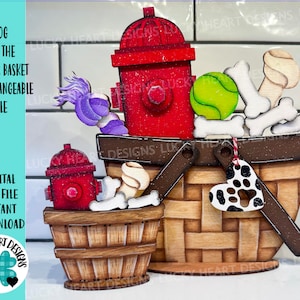 Dog For The Flower Basket Interchangeable (Original and TINY) File SVG, Puppy Tiered Tray, Pets,  Glowforge, LuckyHeartDesignsCo