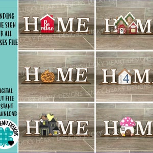 Standing Home Sign For All Houses Archivo SVG, Intercambiable, Glowforge, LuckyHeartDesignsCo