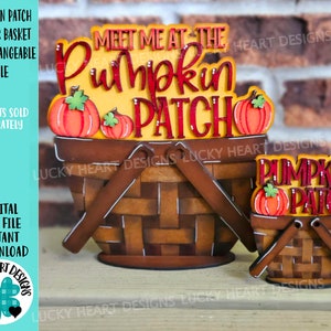 Pompoenpatch voor de bloemenmand verwisselbaar bestand SVG, TINY Fall Farm gelaagde lade, Glowforge, LuckyHeartDesignsCo