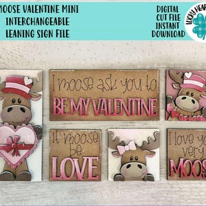Mini fichier interchangeable pour signe penché de la Saint-Valentin SVG, bonbons, coeur, amour, plateau à plusieurs niveaux Glowforge, LuckyHeartDesignsCo