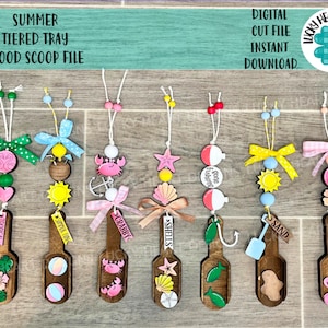 Summer Tiered Tray Holz Scoop File SVG, Glowforge Beach Fishing, LuckyHeartDesignsCo