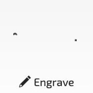 May include: Three different methods for customizing a design: cut, engrave, and score. The cut option shows a design with a sharp, clean edge. The engrave option shows a design with a subtle, etched look. The score option shows a design with a shallow, indented line.