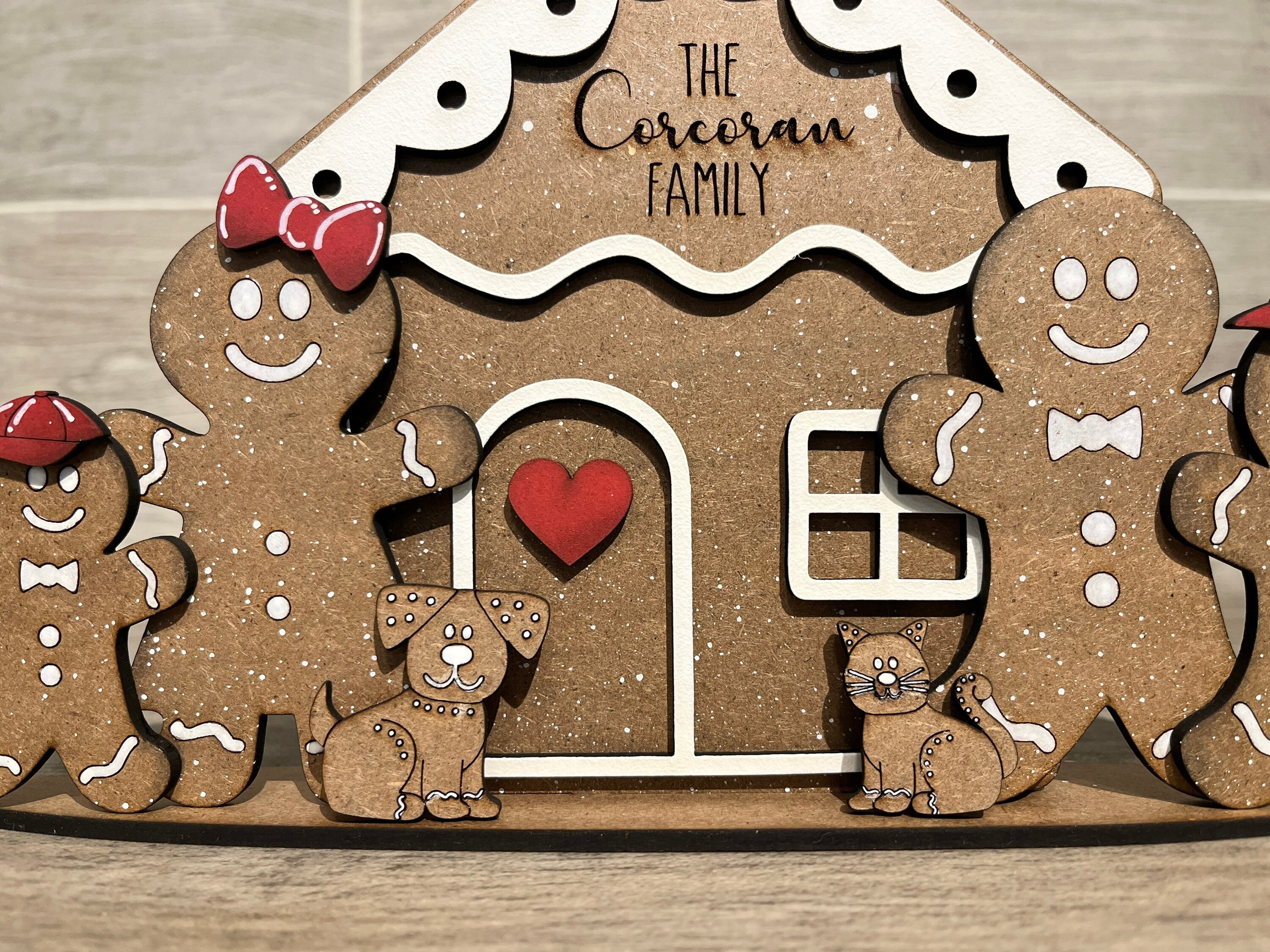 Standing Gingerbread Family File SVG File Glowforge - Etsy