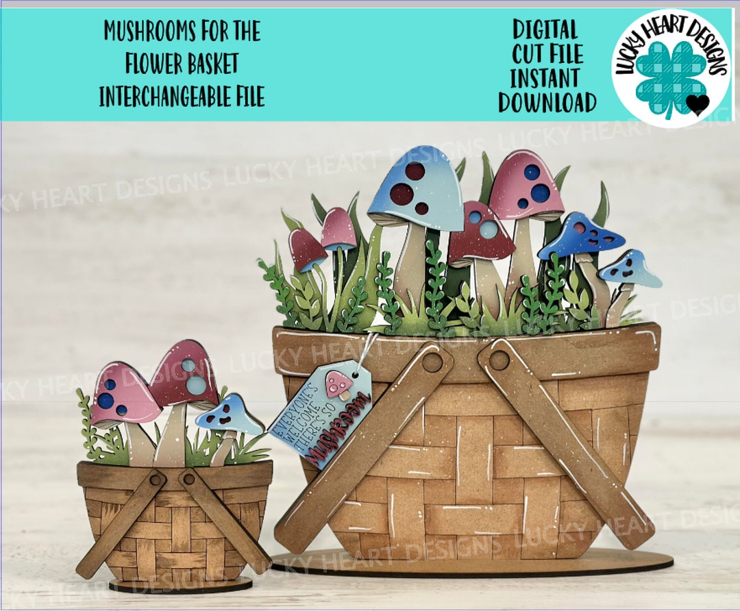 Mushrooms for the Flower Basket Interchangeable File SVG, TINY, Floral ...