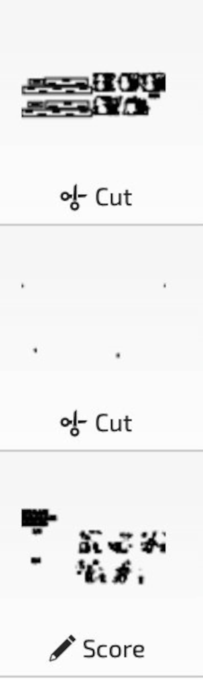 以下が含まれることがあります： ぼやけたオブジェクトの白黒画像で、下に「スコア」というテキストがあります。