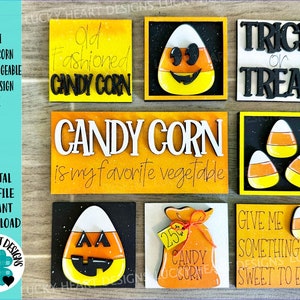 MINI Candy Corn austauschbare lehnende Zeichendatei SVG, Kürbis, Halloween abgestuftes Tablett Glowforge, LuckyHeartDesignsCo