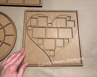 Heart Collage Frame File SVG, cadre photo Glowforge