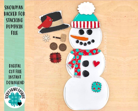 Snowman Backer for Stacking Pumpkin File SVG, Reversible