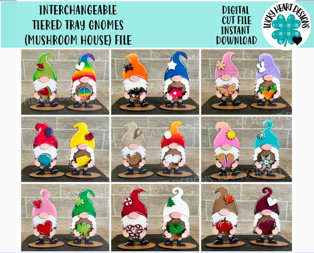 Interchangeable Tiered Tray Gnome (mushroom House) File SVG, Glowforge ...