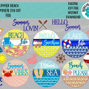 Sommarstranddörrhängare Komplett DIY-kitfil SVG, Glowforge, LuckyHeartDesignsCo