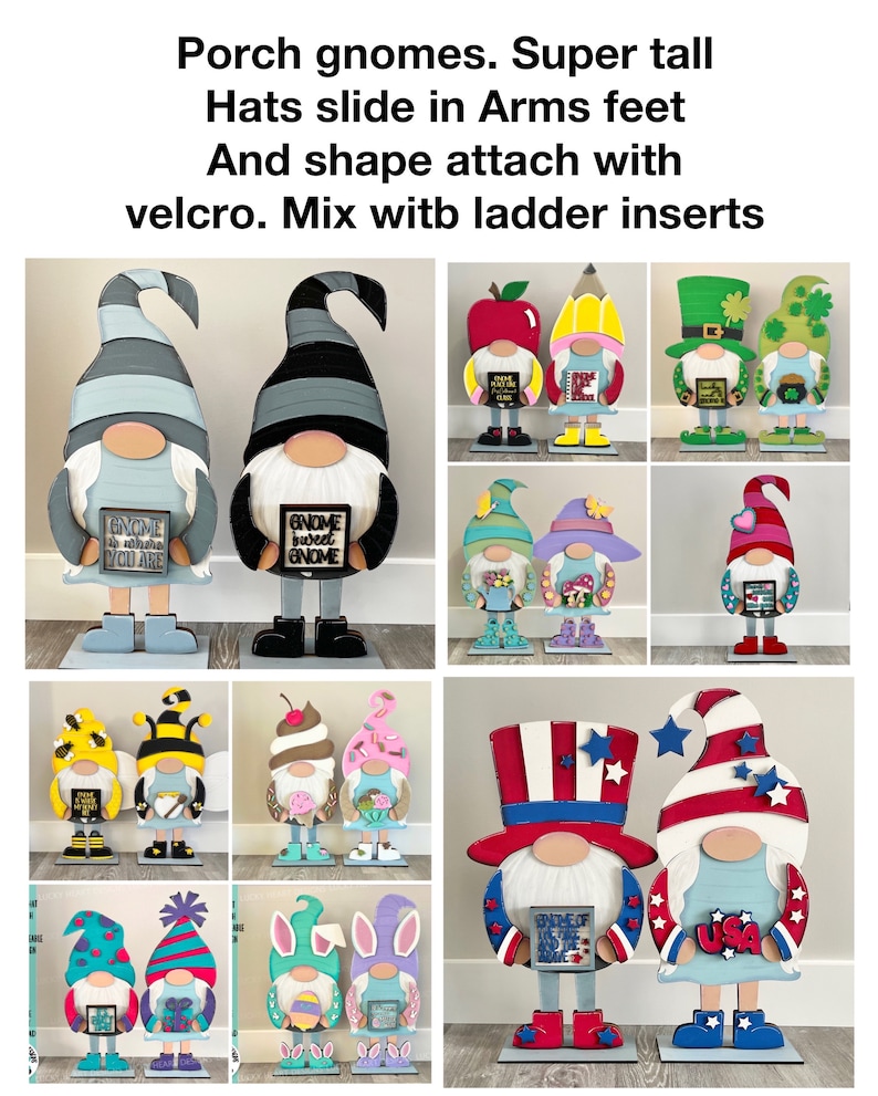 Halloween Tall Porch Interchangeable Leaning Sign Gnome File SVG ...