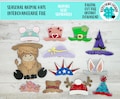 Seasonal Animal Hats Interchangeable Extras MINI File SVG, add on Seasonal sign Holiday Cow Pet Farm Tiered Glowforge, LuckyHeartDesignsCo