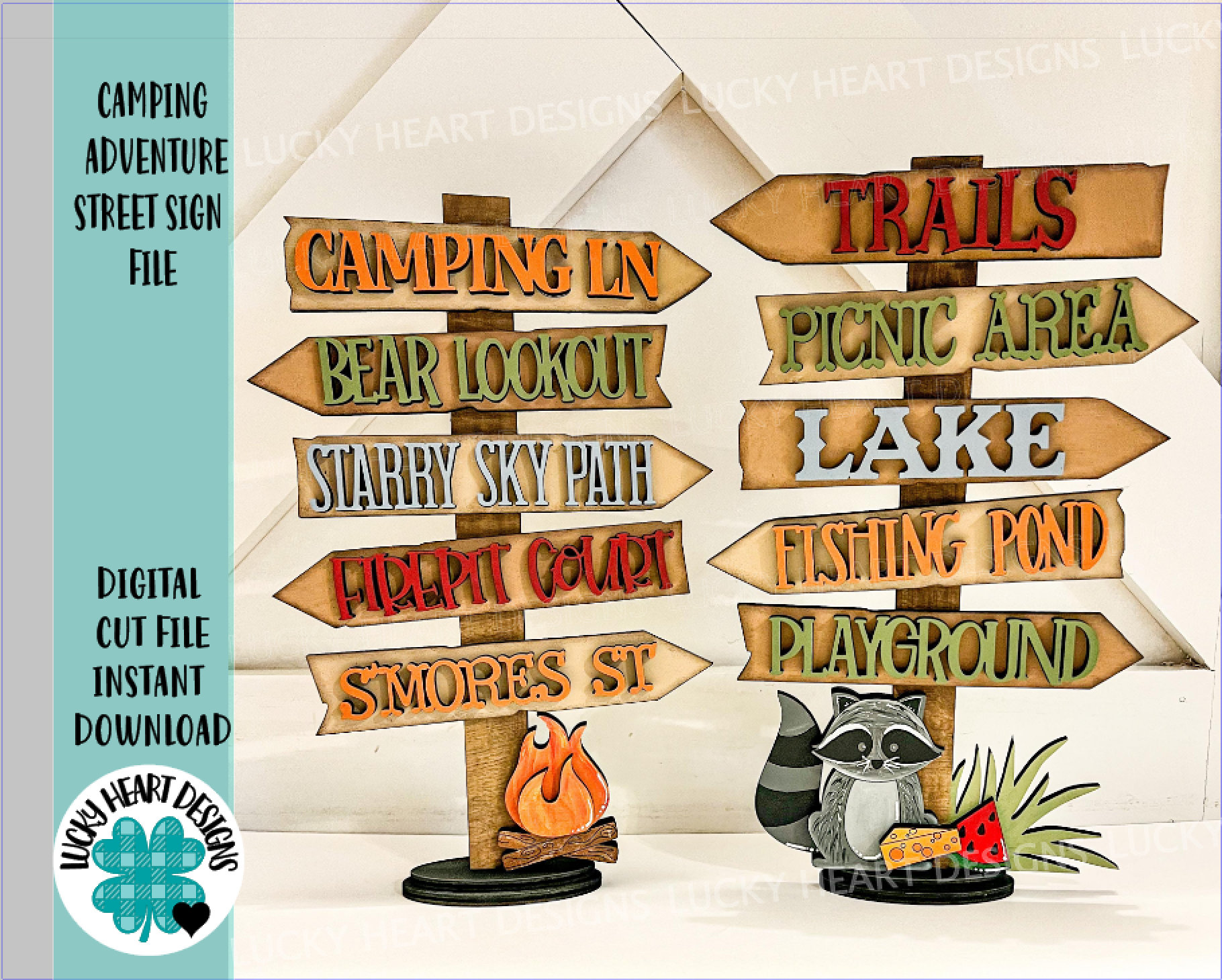 Camping Adventure Street Sign File SVG, Glowforge Summer