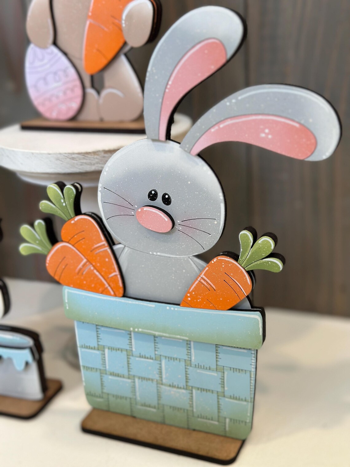Floppy Easter Bunny Standing File SVG, Glowforge, Tiered Tray, Egg ...