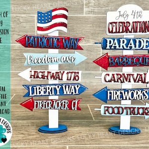 独立記念日の道路標識ファイル SVG、Glowforge Summer、LuckyHeartDesignsCo