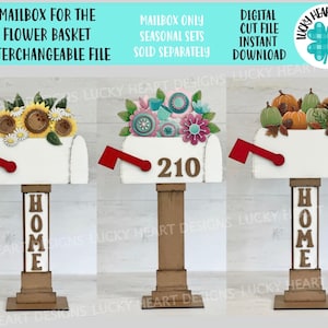 Caixa de correio para a cesta de flores arquivo intercambiável SVG, Glowforge, sazonal, formas de férias, primavera, LuckyHeartDesignsCo