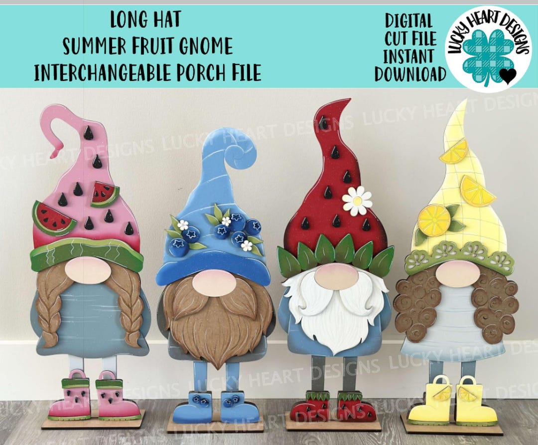 Long Hat Summer Fruit Porch Gnome Interchangeable File SVG, ADD ON ...