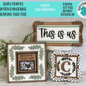 Leafy Frames For The Interchangeable Leaning Signs Inserts File SVG, Glowforge, LuckyHeartDesignsCo Base Base