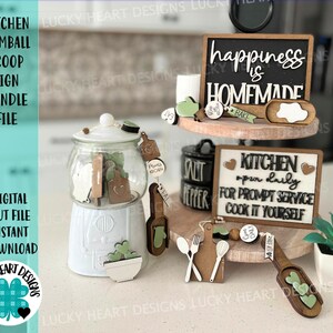 Kitchen Gumball Scoop Sign Bundle Datei SVG, Baking Glowforge, Tiered Tray, LuckyHeartDesignsCo