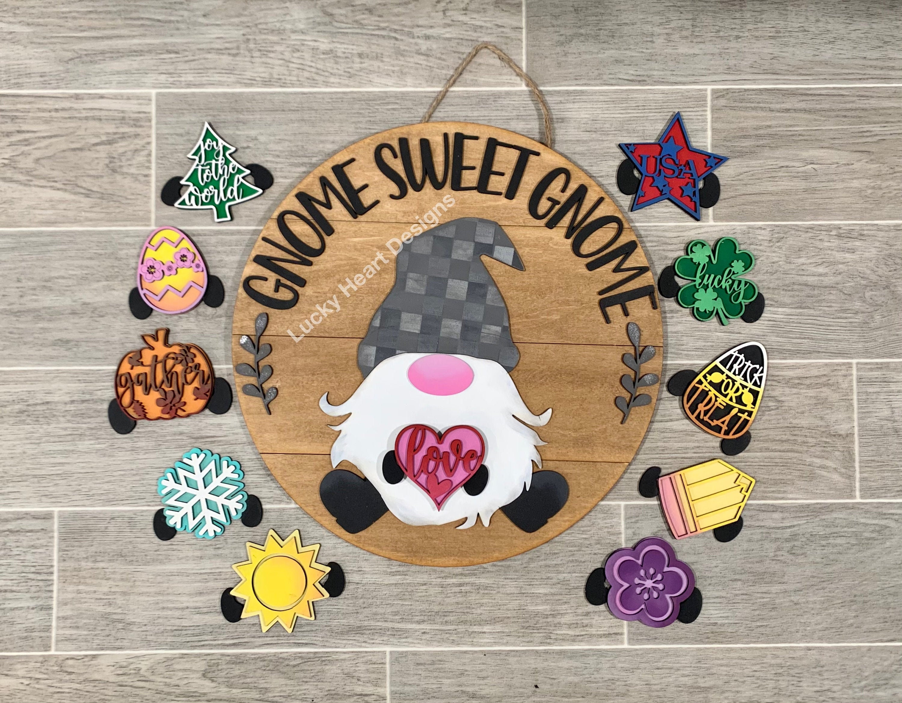 Gnome Sweet Gnome Interchangeable File SVG, Glowforge, LuckyHeartDesi…