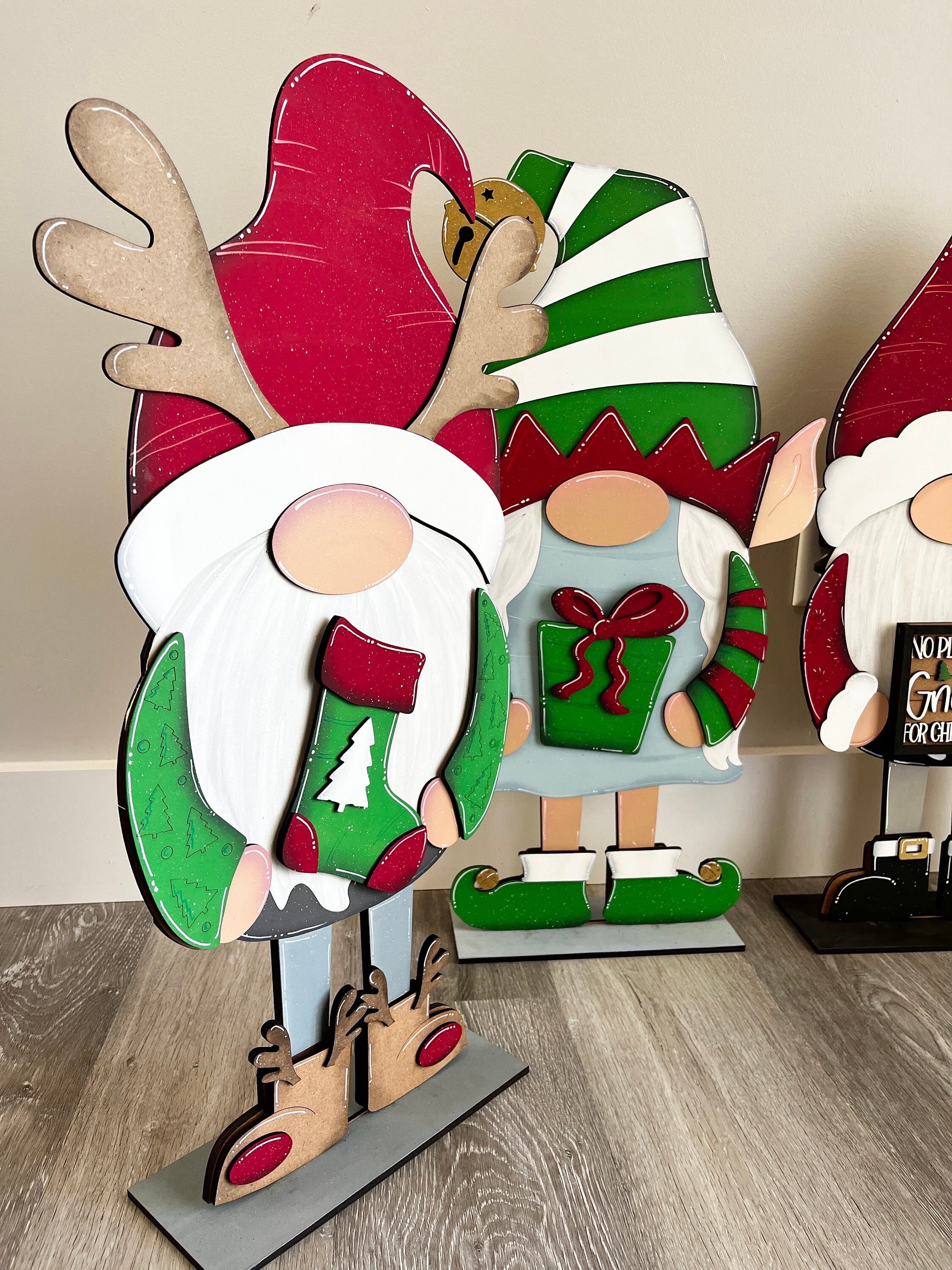 Christmas Tall Porch Gnome Interchangeable Leaning Sign Gnome File SVG ...