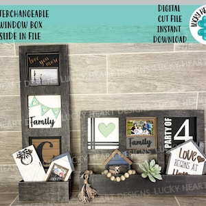 Austauschbare Fensterrahmen-Slide-In-Datei SVG, Glowforge, LuckyHeartDesignsCo Base