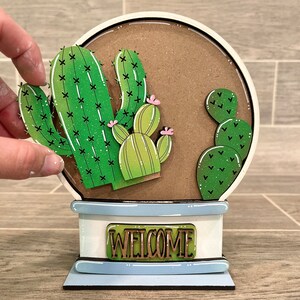 Cactus Snow Globe Interchangeable File SVG, Glowforge, Desert Tiered Tray LuckyHeartDesignsCo image 5