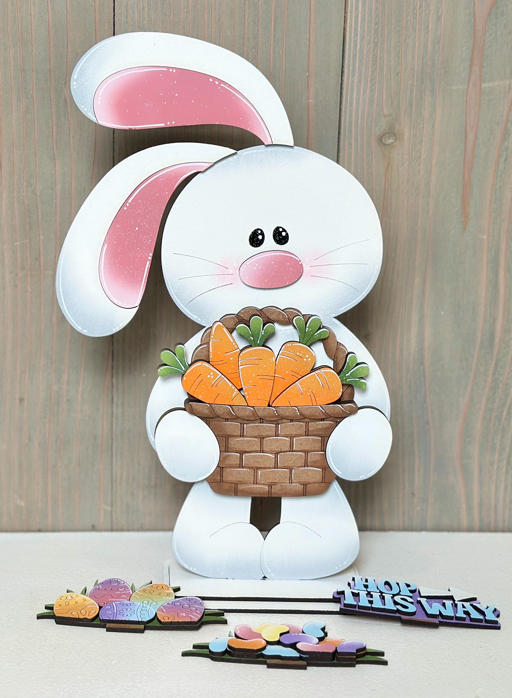 Floppy Easter Bunny Standing Flower Basket Interchangeable File SVG ...