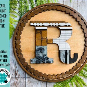 Arquivo de suporte de sinal redondo pérola SVG, Glowforge Farmhouse, LuckyHeartDesignsCo