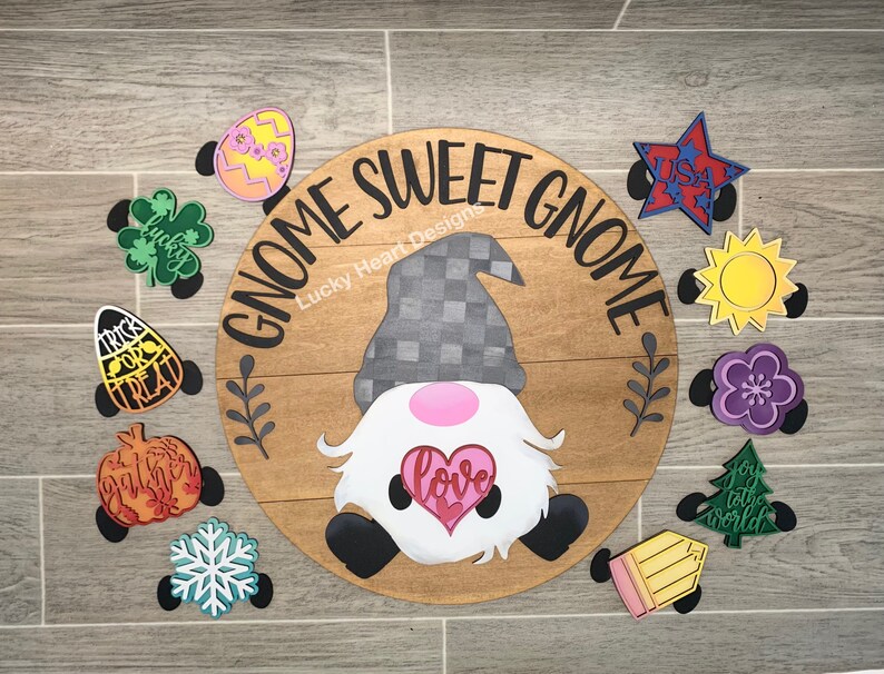 Download Gnome Sweet Gnome Interchangeable File SVG Glowforge | Etsy
