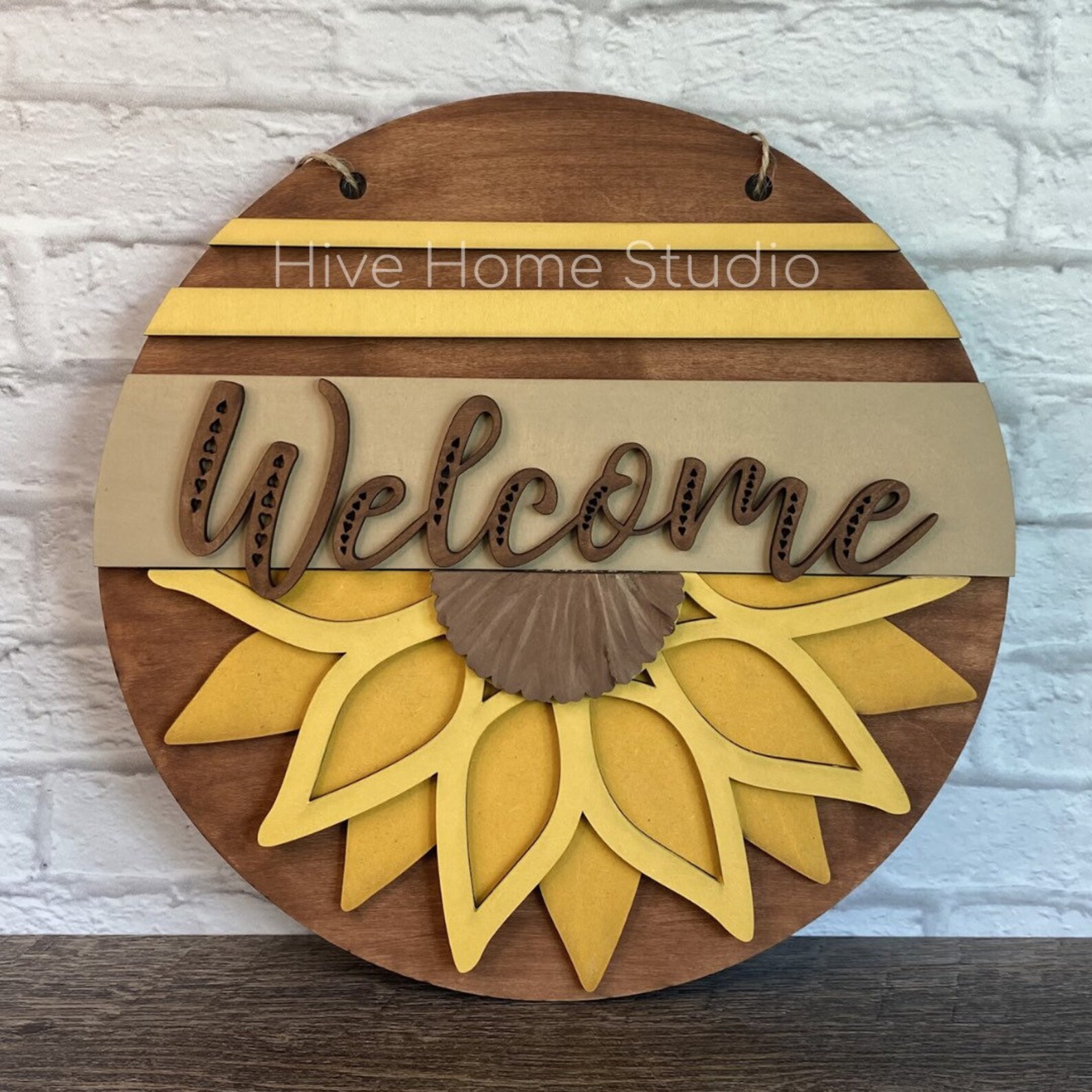 Download Floral Welcome Door Hanger Sign File SVG Glowforge | Etsy