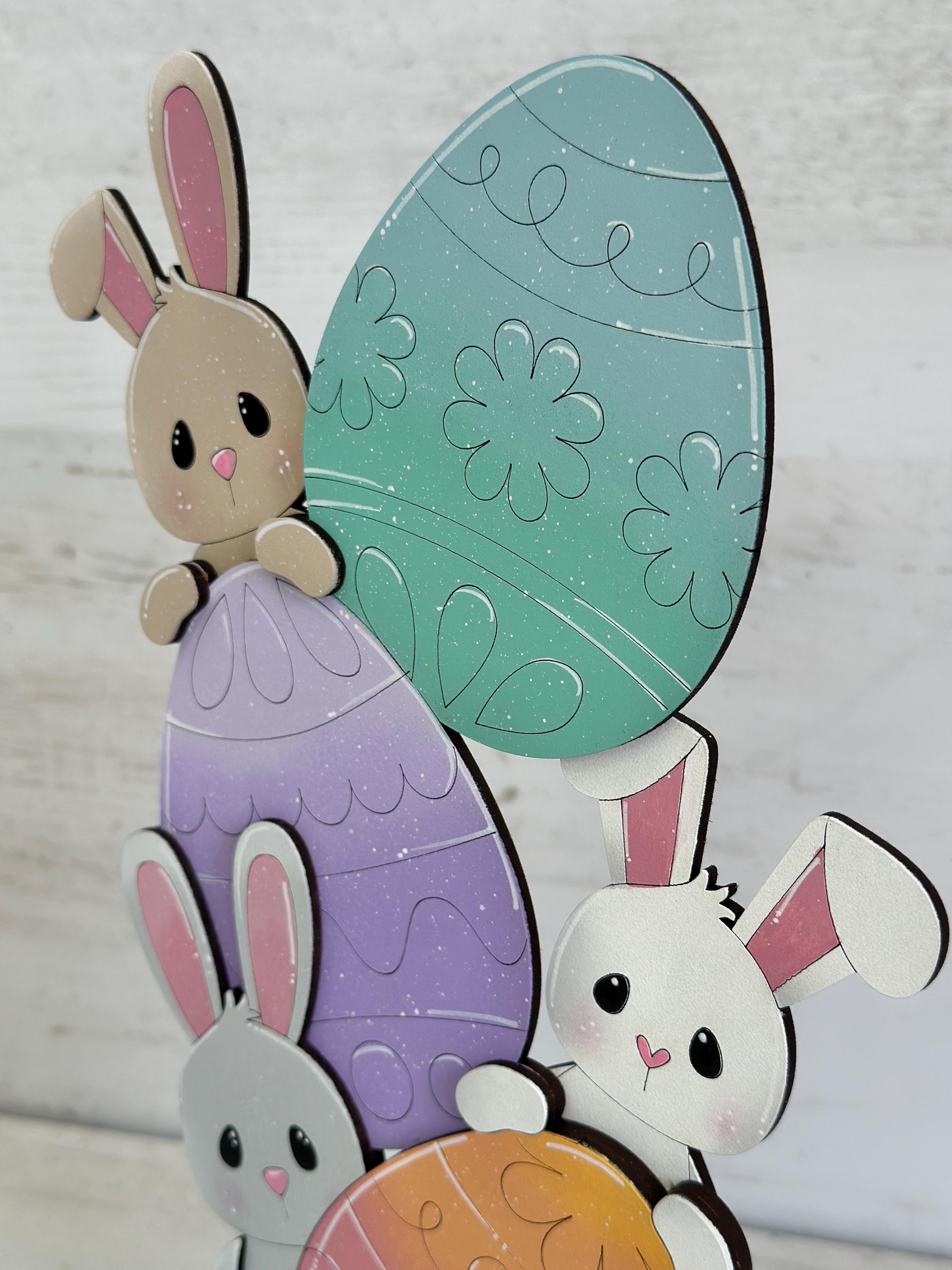 Peeking Easter Bunny Egg Standing File SVG, Glowforge, Carrot, Spring ...