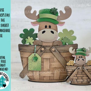 Orignal Saint-Patrick pour le panier de fleurs fichier interchangeable SVG MINUSCULE, trèfle porte-bonheur Glowforge LuckyHeartDesignsCo