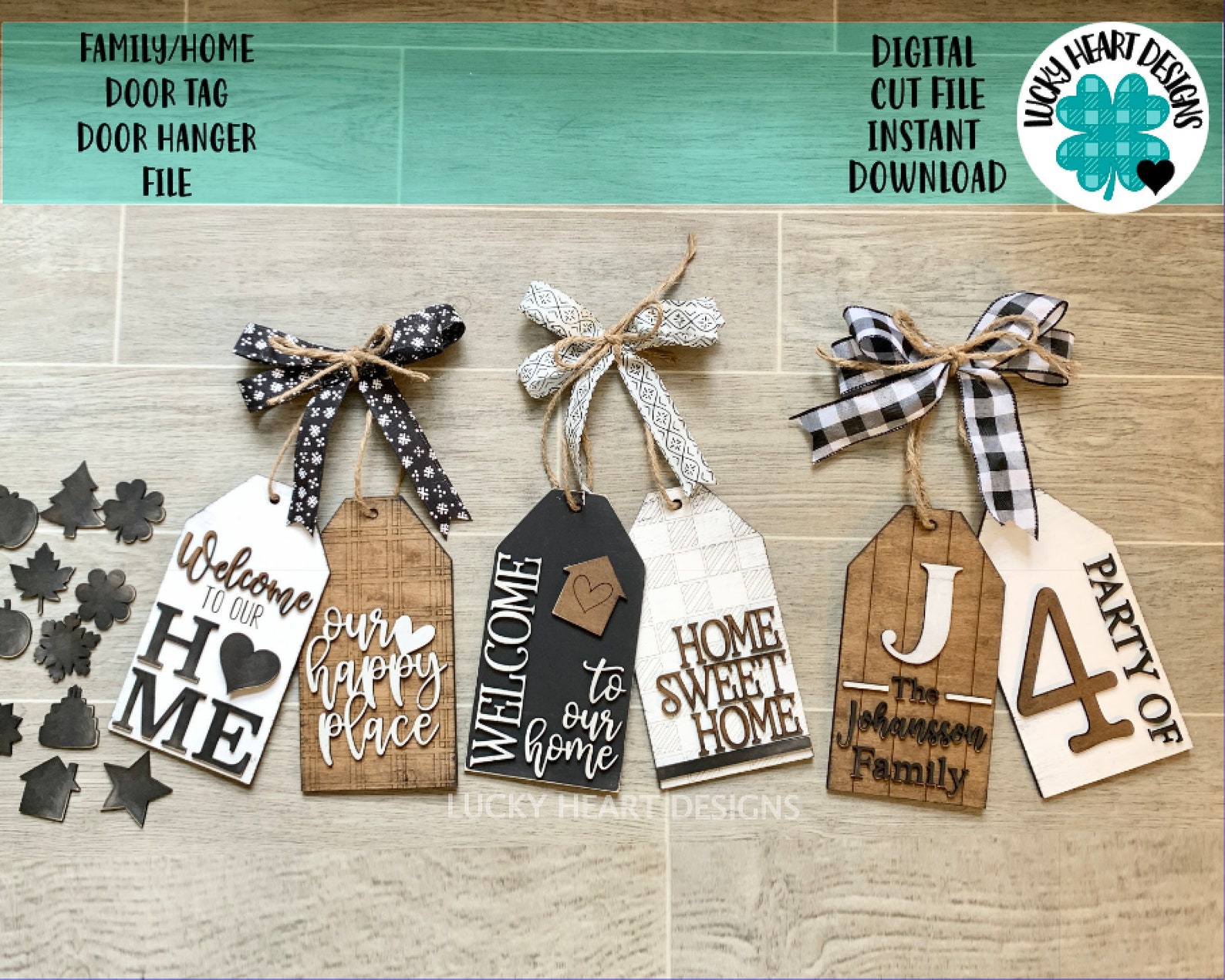 Family Home Door Tag Door Hanger File SVG, Wreath Glowforge ...