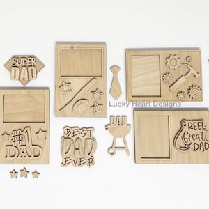 Kit de molduras para o dia dos pais, arquivo SVG, Glowforge Laser, Dad Gift Craft, LuckyHeartDesignsCo