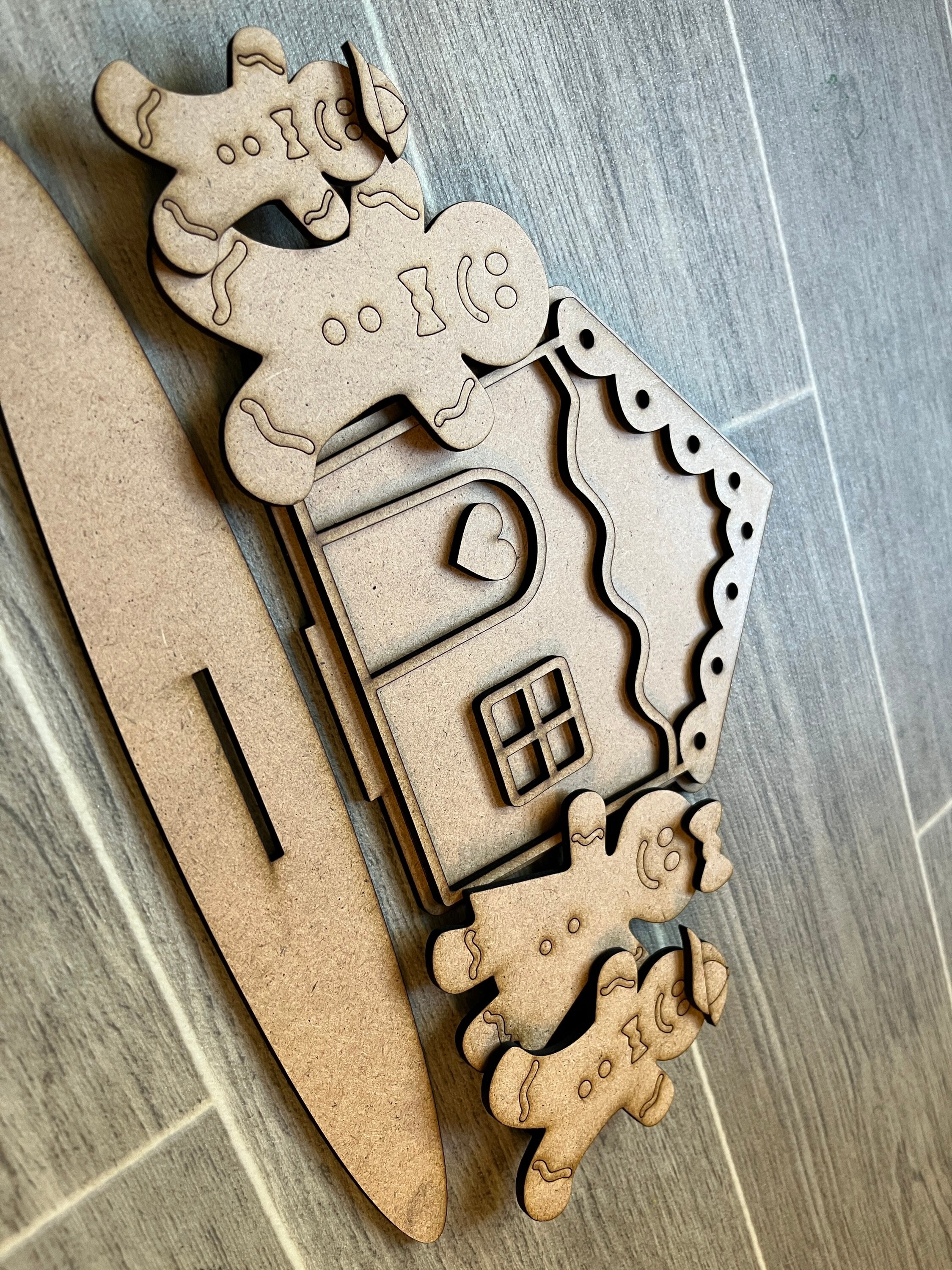 Standing Gingerbread Family File SVG File Glowforge | Etsy