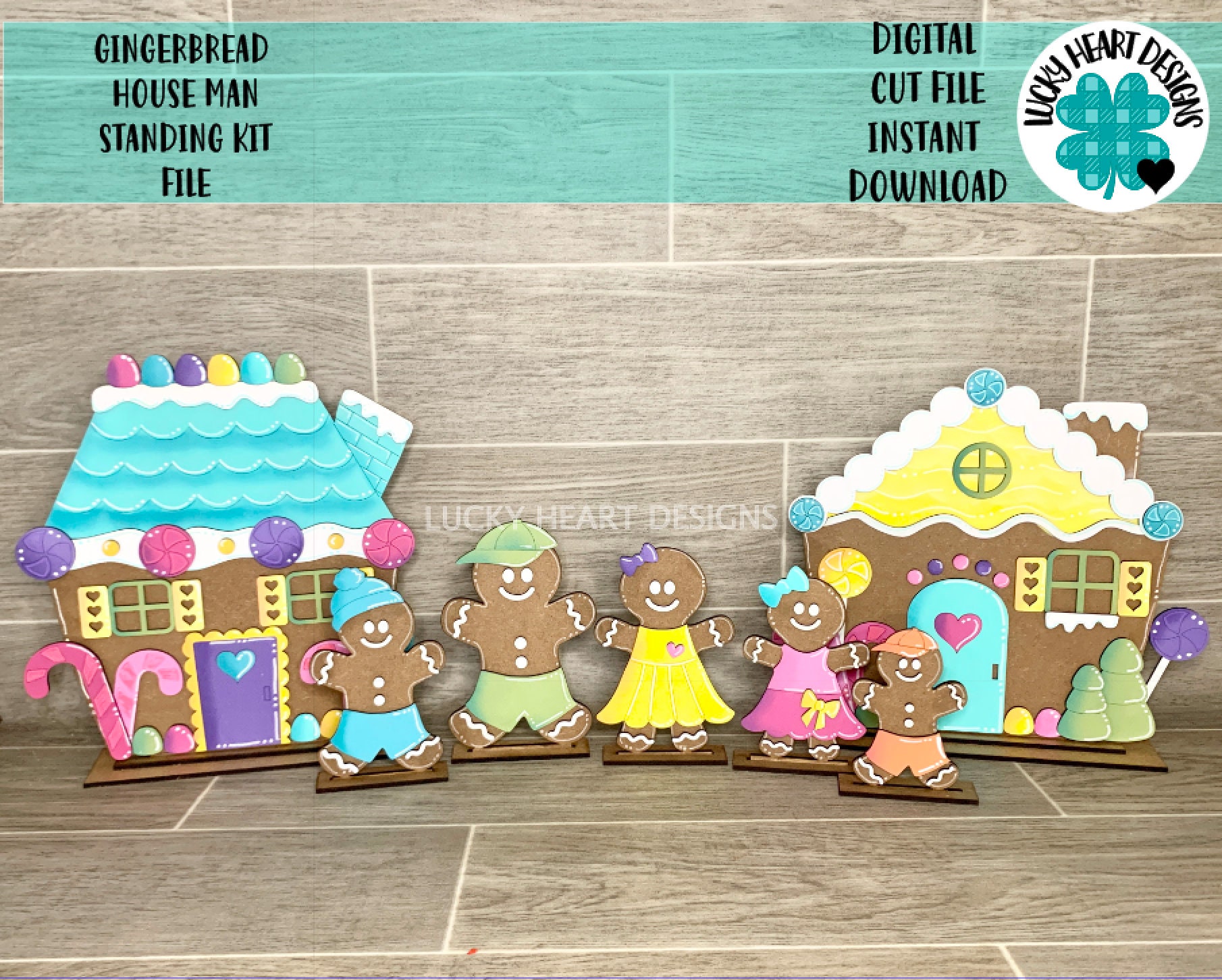 Gingerbread House Man Standing Kit File SVG, Glowforge Holiday Decor,…
