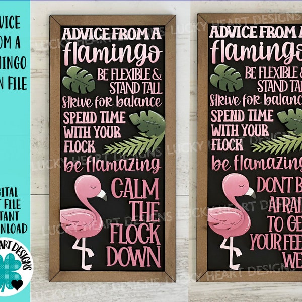 Beratung von einem Flamingo Zeichendatei SVG, Glowforge, Sommer, Tropisch, Strand, Insel, LuckyHeartDesignsCo