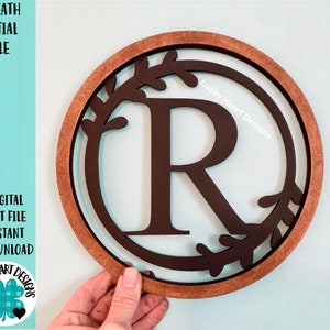 Arquivo inicial da guirlanda SVG, letra do monograma, laser Glowforge, LuckyHeartDesignsCo