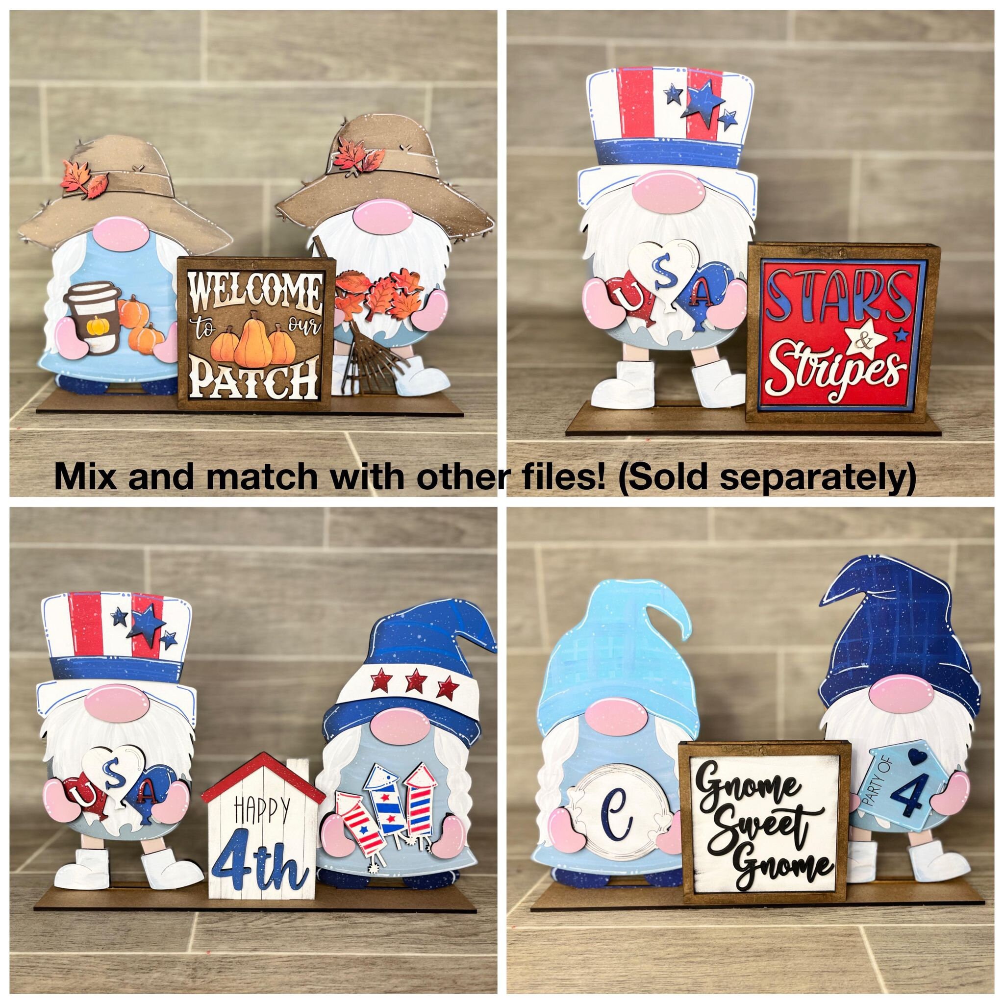 Family Home Standing Tall Gnome Interchangeable File SVG, Glowforge ...
