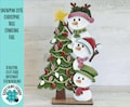 Snowman Cute Christmas Tree Standing File SVG, Rudolph, Santa, Winter, Snowmen, Elf, Present, Reindeer, Glowforge, LuckyHeartDesignsCo