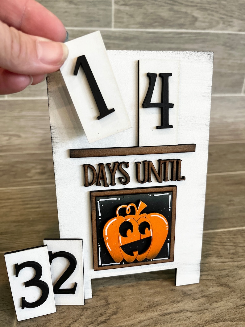 MINI Countdown Sandwich Board Interchangeable Leaning Sign File SVG, easel sign Tiered Tray Glowforge, LuckyHeartDesignsCo base image 5