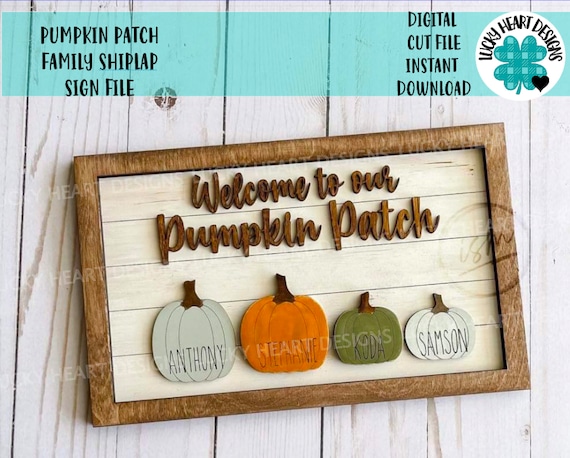 Pumpkin Patch Family Sign File SVG Glowforge Fall - Etsy