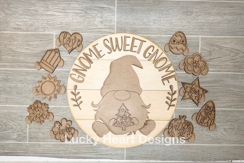 Download Gnome Sweet Gnome Interchangeable File SVG Glowforge | Etsy