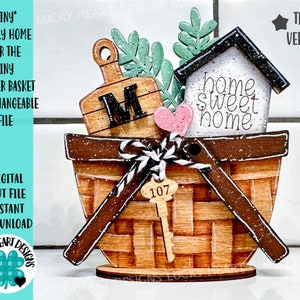 Casa familiar TINY para la canasta de flores TINY Archivo intercambiable SVG, Estacional, Vacaciones, Bandeja escalonada, Glowforge, LuckyHeartDesignsCo